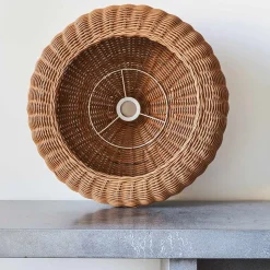 1027 MODERN LIVING Suspensions-Abat-jour en rotin tressé