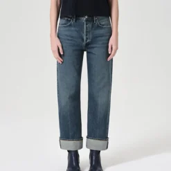 Femme Agolde L'esprit Merci|Jeans-- Jeans Straight Fran - Bleu