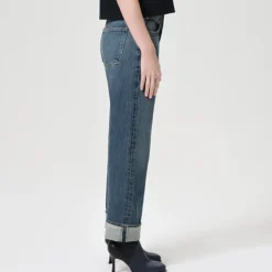Femme Agolde L'esprit Merci|Jeans-- Jeans Straight Fran - Bleu