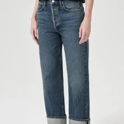 Femme Agolde L'esprit Merci|Jeans-- Jeans Straight Fran - Bleu