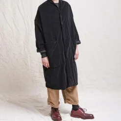 Femme ALBUM DI FAMILIA Manteaux-Album Di Famiglia - Manteau ample en velours - Noir