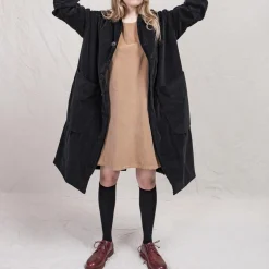 Femme ALBUM DI FAMILIA Manteaux-Album Di Famiglia - Manteau ample en velours - Noir