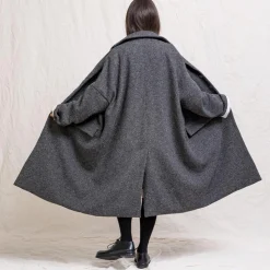 Femme ALBUM DI FAMILIA L'esprit Merci|Manteaux-Album Di Famiglia - Manteau ample - Gris foncé