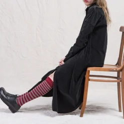 Femme ALBUM DI FAMILIA Robes-Album Di Famiglia - Robe chemise longue - Noir