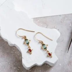Femme ALIX D REYNIS Boucles D'oreilles-Alix D. Reynis - Boucles d'oreilles Leo - Tourmaline Rouge