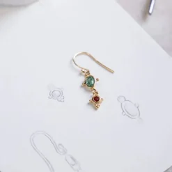 Femme ALIX D REYNIS Boucles D'oreilles-Alix D. Reynis - Boucles d'oreilles Leo - Tourmaline Rouge