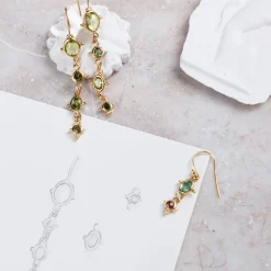 Femme ALIX D REYNIS Boucles D'oreilles-Alix D. Reynis - Boucles d'oreilles Léonie - Tourmaline Verte