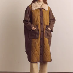 Femme Amente Manteaux-- Manteau Matelassé - Marron