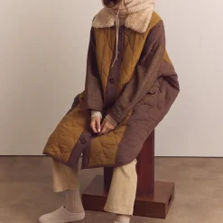 Femme Amente Manteaux-- Manteau Matelassé - Marron