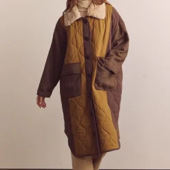 Femme Amente Manteaux-- Manteau Matelassé - Marron