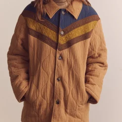 Femme Amente Vestes-- Veste Bomber Color Block - Marron