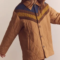 Femme Amente Vestes-- Veste Bomber Color Block - Marron