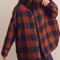 Femme Amente L'esprit Merci|Vestes-- Veste Matelassée Réversible - Bleu/Marron