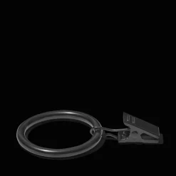 768 BOULET Rideaux En Gaze De Coton|Rideaux En Lin Lavé-Anneaux de rideaux - Noir