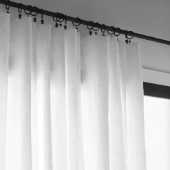 768 BOULET Rideaux En Gaze De Coton|Rideaux En Lin Lavé-Anneaux de rideaux - Noir