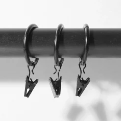 768 BOULET Rideaux En Gaze De Coton|Rideaux En Lin Lavé-Anneaux de rideaux - Noir