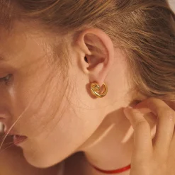 Femme Anni Lu Boucles D'oreilles-- Boucles d'oreilles Swirl - Or