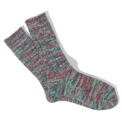 Femme Anonymous ISM Chaussettes|Chaussettes-- Chaussettes 5 Color Mix Crew - Vert