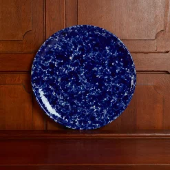 244 FASANO Assiettes Plates-Assiette à pizza en faïence - Bleu