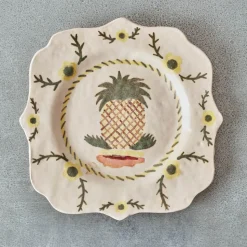 2146 REBEKAH MILES Assiettes Plates-Assiette Carré - Ananas