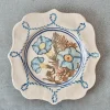 2146 REBEKAH MILES Assiettes Plates-Assiette Carré - Fleurs Bleues