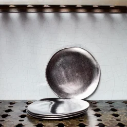 510 KLEVERING Assiettes Plates-Assiette en céramique - Argenté