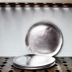 510 KLEVERING Assiettes Plates-Assiette en céramique - Argenté