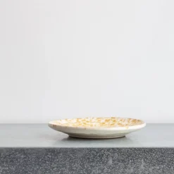 244 FASANO Maison De Campagne|Assiettes Plates-Assiette en faïence tachetée - Ambre