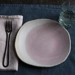 925 JARS CERAMISTES Assiettes Plates-Assiette en grès émaillé Wabi - Rose