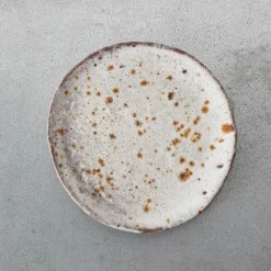 2076 HELLO POTRY Assiettes Plates-Assiette en grès Moucheté - Roux