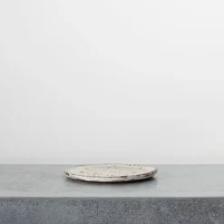 2076 HELLO POTRY Assiettes Plates-Assiette en grès Moucheté - Roux