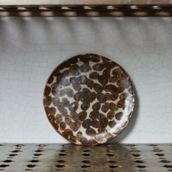 2076 HELLO POTRY Assiettes Creuses-Assiette en grès Moucheté - Marron