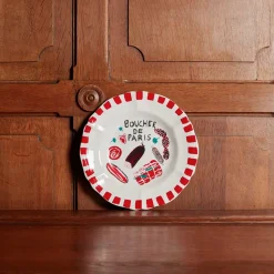 MERCI Assiettes Plates-Assiette plate en faïence Boucher