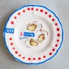 MERCI Assiettes Plates-Assiette plate en faïence Huîtres