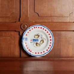 MERCI Assiettes Plates-Assiette plate en faïence Huîtres