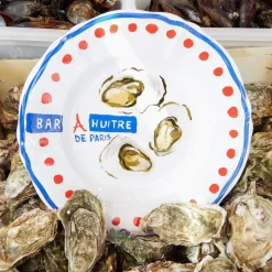 MERCI Assiettes Plates-Assiette plate en faïence Huîtres