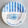 MERCI Assiettes Plates-Assiette plate en faïence Poissonnerie
