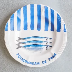 MERCI Assiettes Plates-Assiette plate en faïence Poissonnerie
