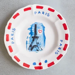 MERCI Assiettes Plates-Assiette plate en faïence Tour Eiffel