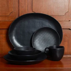 1636 DEARTIS Assiettes Plates-Assiette plate en grès - Noir