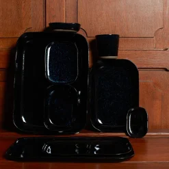 259 SERAX Assiettes|Assiettes Plates-Assiette plate en grès n°3 - Noir d'Encre