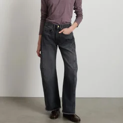 Femme B SIDES L'esprit Merci|Jeans-- Jeans Relaxed Lasso Cuffed - Noir