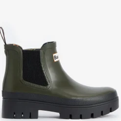 Femme Barbour Bottes-- Bottines Halton - Olive