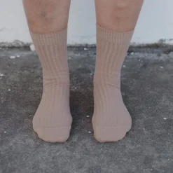 Femme BASERANGE Chaussettes|Chaussettes-- Chaussettes côtelées Rib - Beige