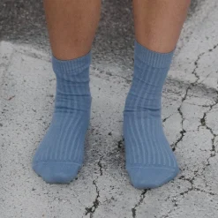 Femme BASERANGE Chaussettes|Chaussettes-- Chaussettes côtelées Rib - Bleu