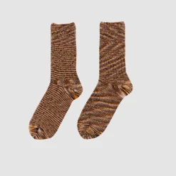 Femme Baserange Chaussettes|Chaussettes-- Chaussettes Tordadés - Marron