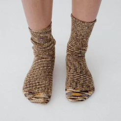 Femme Baserange Chaussettes|Chaussettes-- Chaussettes Tordadés - Marron