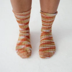 Femme Baserange Chaussettes|Chaussettes-- Chaussettes Tordadés - Orange