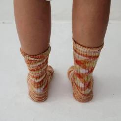 Femme Baserange Chaussettes|Chaussettes-- Chaussettes Tordadés - Orange