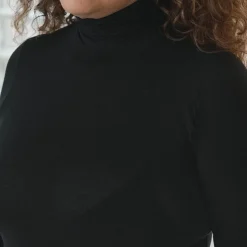 Femme BASERANGE T-shirts-- Col roulé Lyocell - Noir